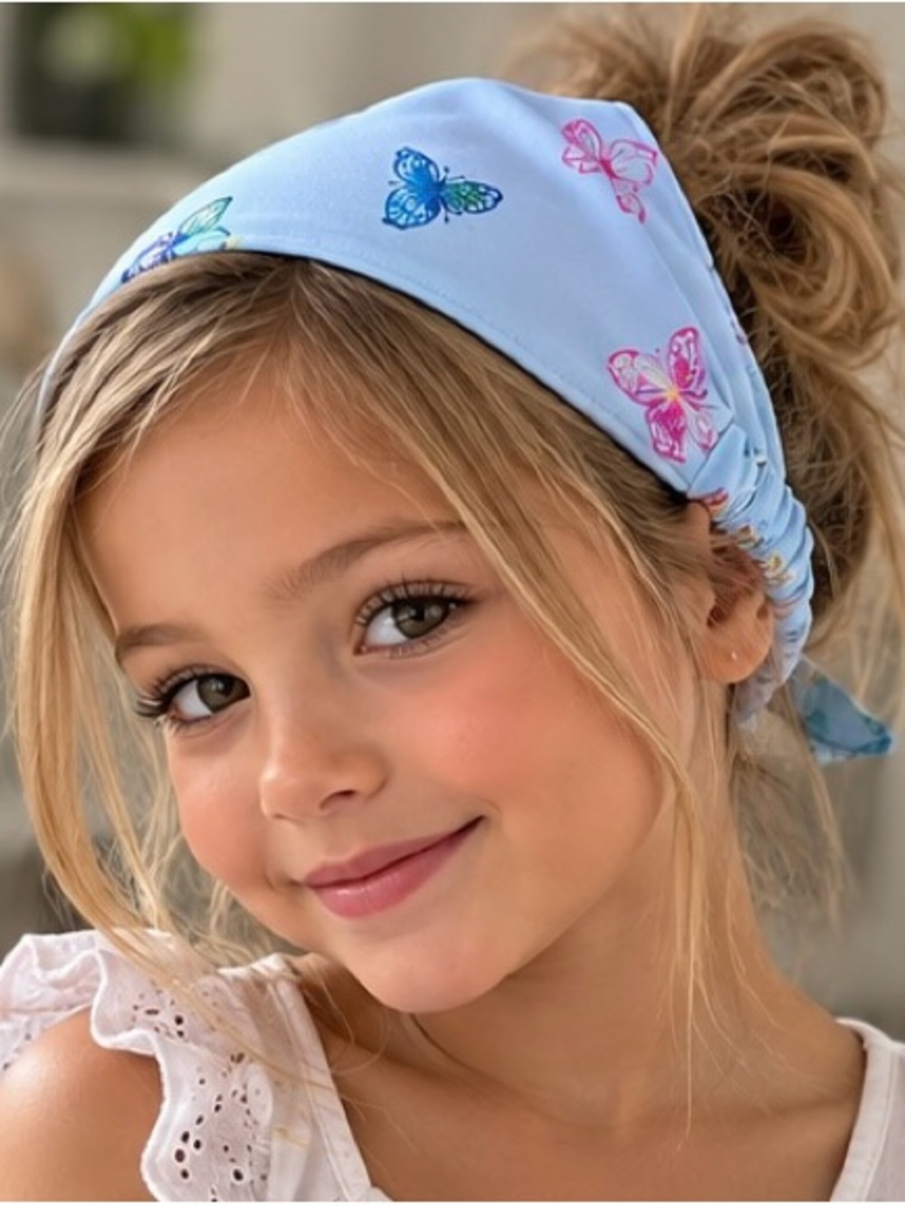 🦋 Kids Butterfly Triangle Headbands – Set of 4
